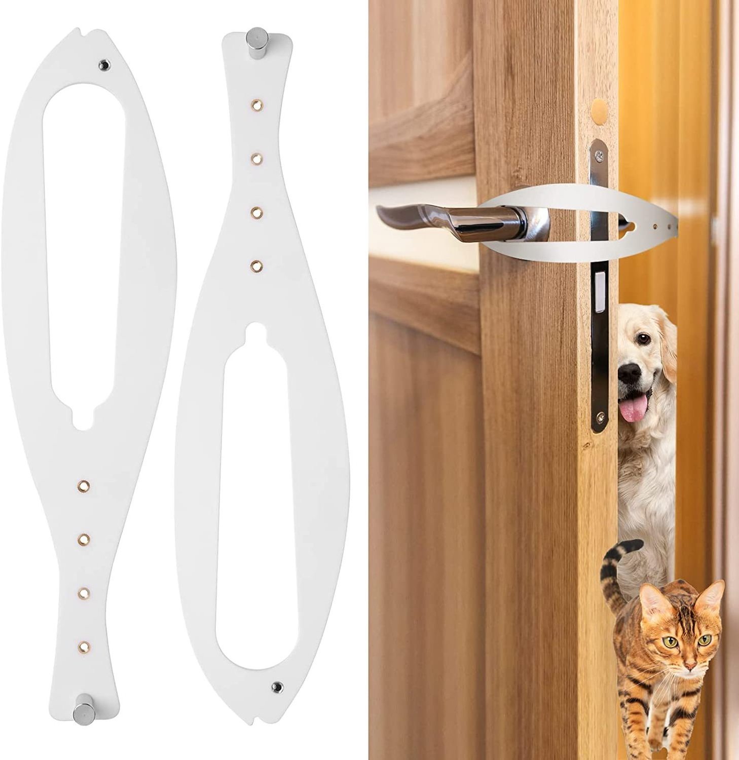 Kingtale  Cat Door Alternative Keeps Dogs Out of Litter  One Piece No Measuring Extra Easy Installs Fast Cat Door Holder Latch