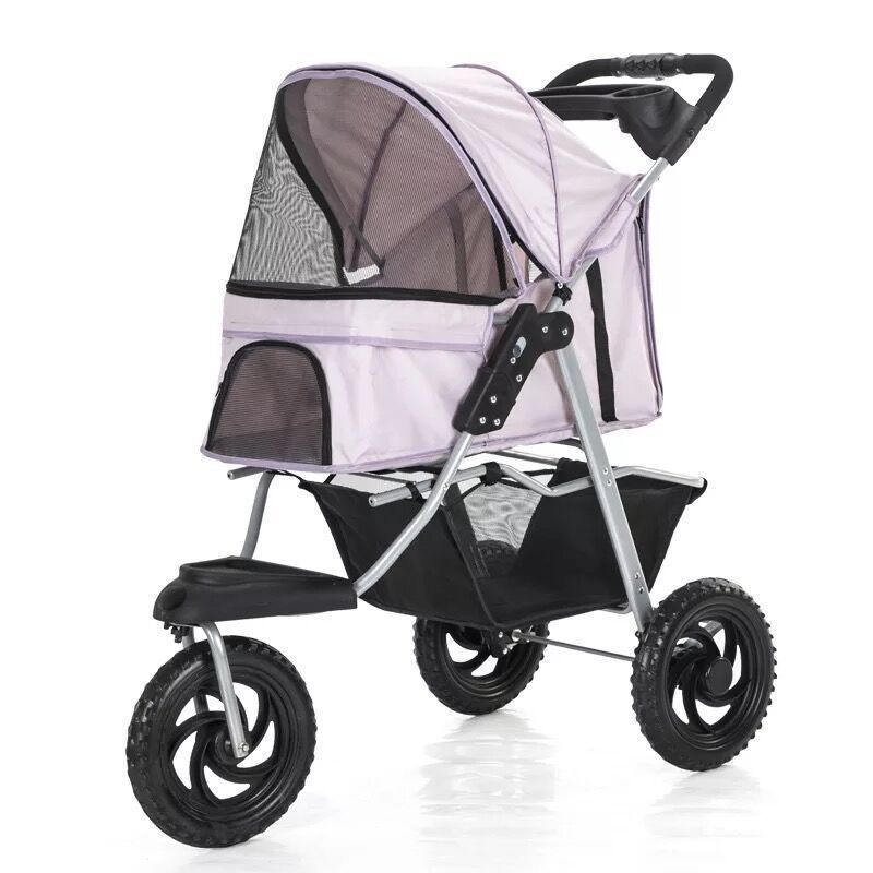 Kingtale 3 Wheel Pet Stroller Cat dog Stroller Lightweight Foldable Portable Gear Puppy Travel Pet Stroller Suitable