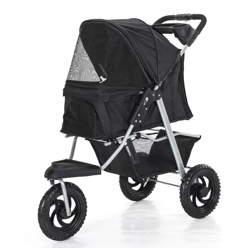 Kingtale 3 Wheel Pet Stroller Cat dog Stroller Lightweight Foldable Portable Gear Puppy Travel Pet Stroller Suitable