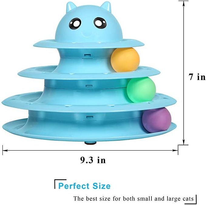 Kingtale Interactive 3 Level Turntable Cat Pet Toys Fun Mental Physical Exercise Puzzle Toys.