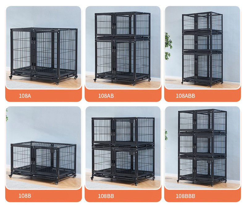 Kingtale Heavy Duty Indestructible Dog Crate Steel Escape Proof Dog Cage Kennel for Small Medium Large Dogs Indoor Double Door H