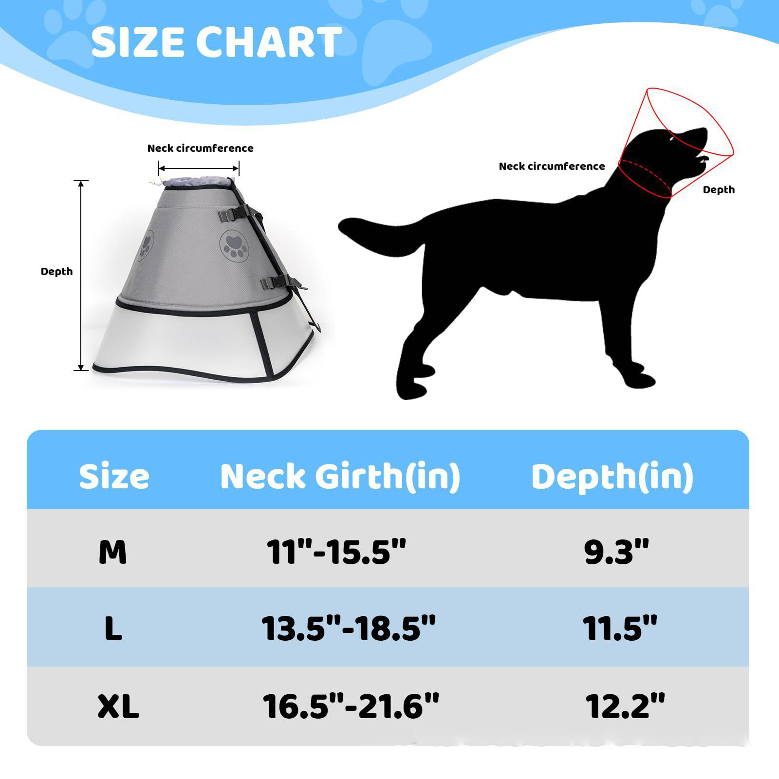 Kingtale Cat Recovery Collar Cone Bite and lick proof Adjustable After Surgery Kitten Cone