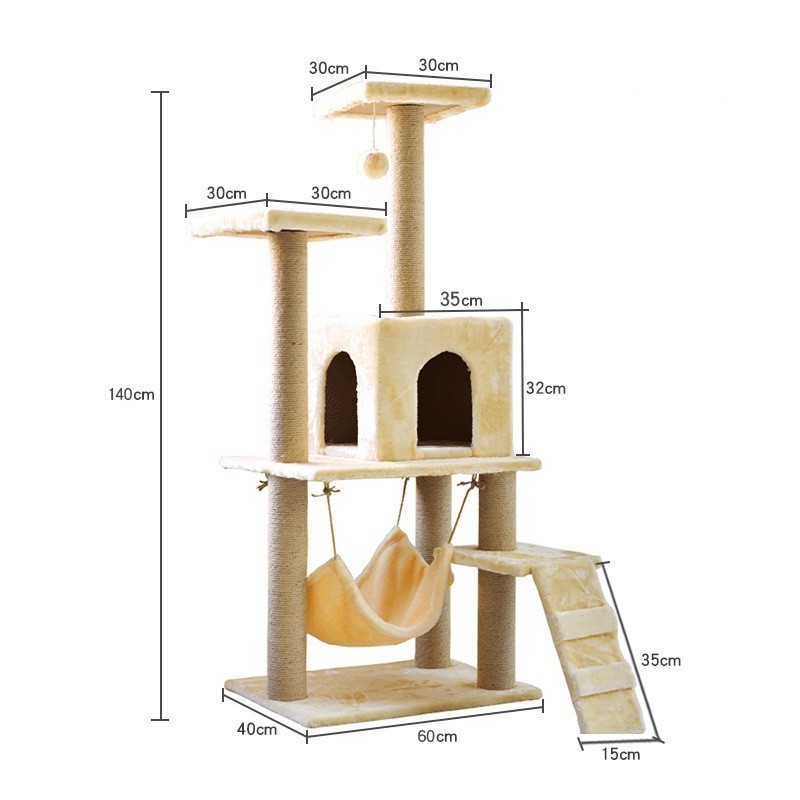 Kingtale Cat Tree with Toy Cat Tower condo for Indoor Cats House with Padded Plush Perch Cozy Hammock and Sisal Scratching Posts