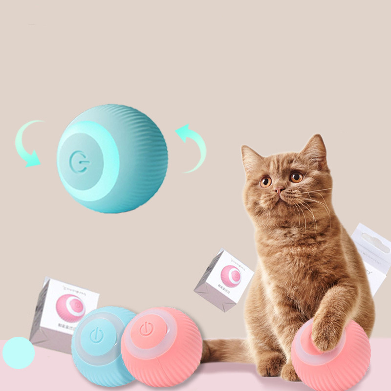 Kingtale Toy dog Automatic Rolling Smart Stay Modes USB Safe Soft Silicone Interactive Cat dog toy balls pet chew toys