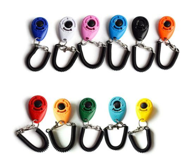 Kingtale Hot selling flex mechanic pet training toy dog clicker with finger ring colorful custom wrist