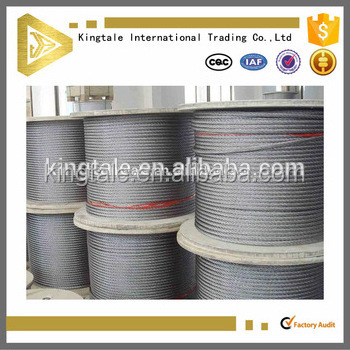 Kingtale galvanized steel wire rope 6x36 iwrc