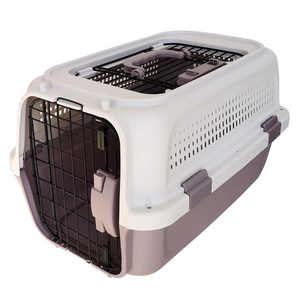 Kingtale  Dog Kennel Portable Dog Crate for Pets Designs Plastic Kennels Rolling Plastic Wire Door Travel Dog Crate