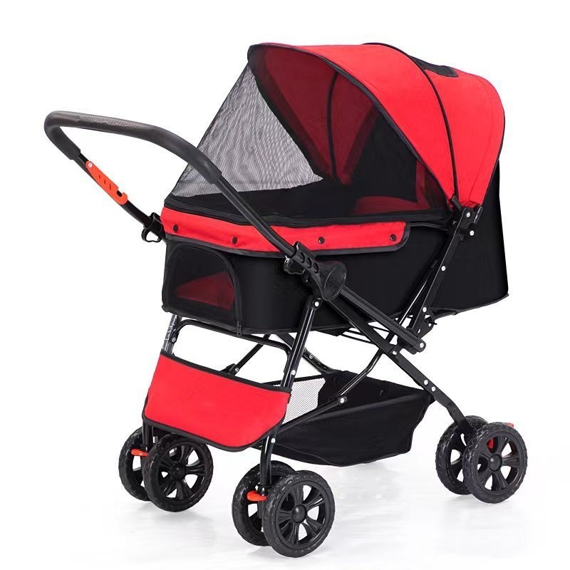 Kingtale Pet Products Stroller include 360 Degree Front Wheel Swivel Rear Wheel Breaks