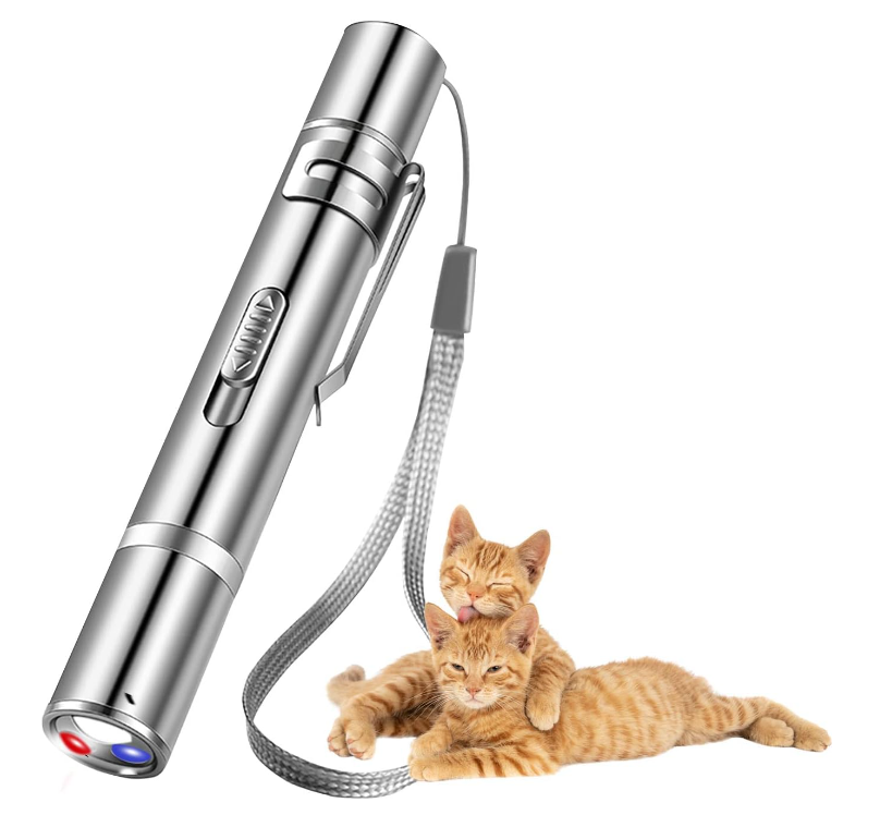 Kingtale Cat Toy Laser Pointer with 5 Patterns USB Recharge Laser Long Range and 3 Modes Training Chaser Interactive Toy