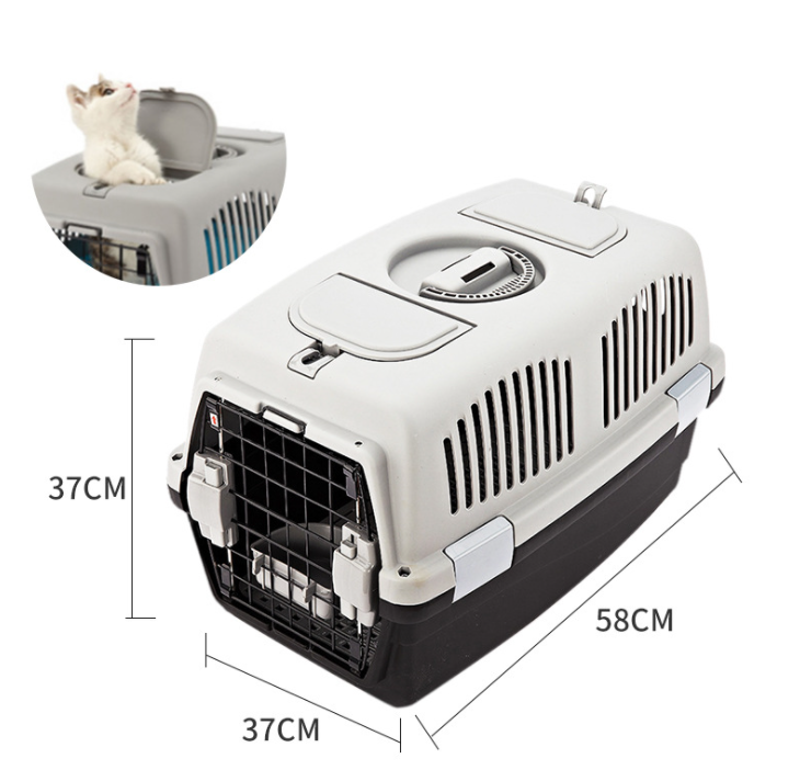 Kingtale Pet Accessories Heavy-Duty Pet Airline Box Pet Carrier with skylight Crate Outdoor Dog Kennel