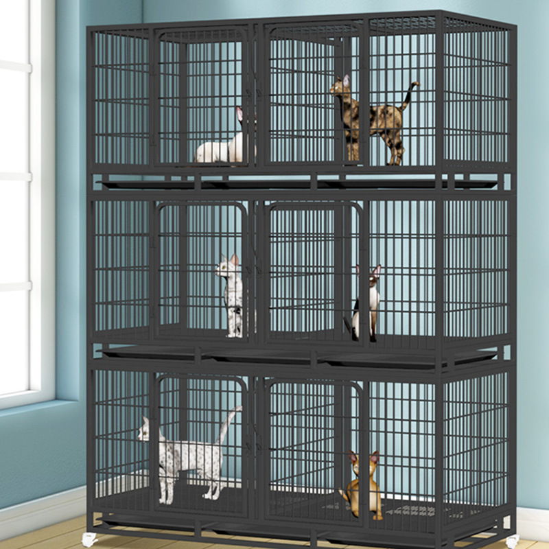 Kingtale Stackable Heavy Duty Dog Crate Pet Stainless Steel Kennel Cage for cat  Dogs with Tray