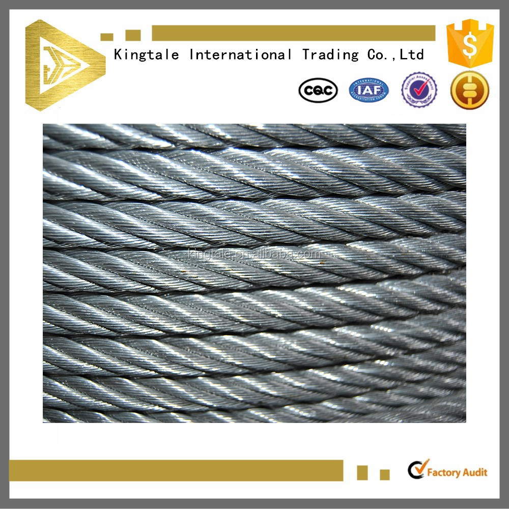 Kingtale 6*37 galvanized steel wire rope crane wire rope specification