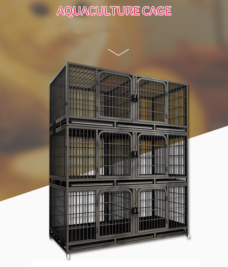 Kingtale Stackable Heavy Duty Dog Crate Pet Stainless Steel Kennel Cage for cat  Dogs with Tray