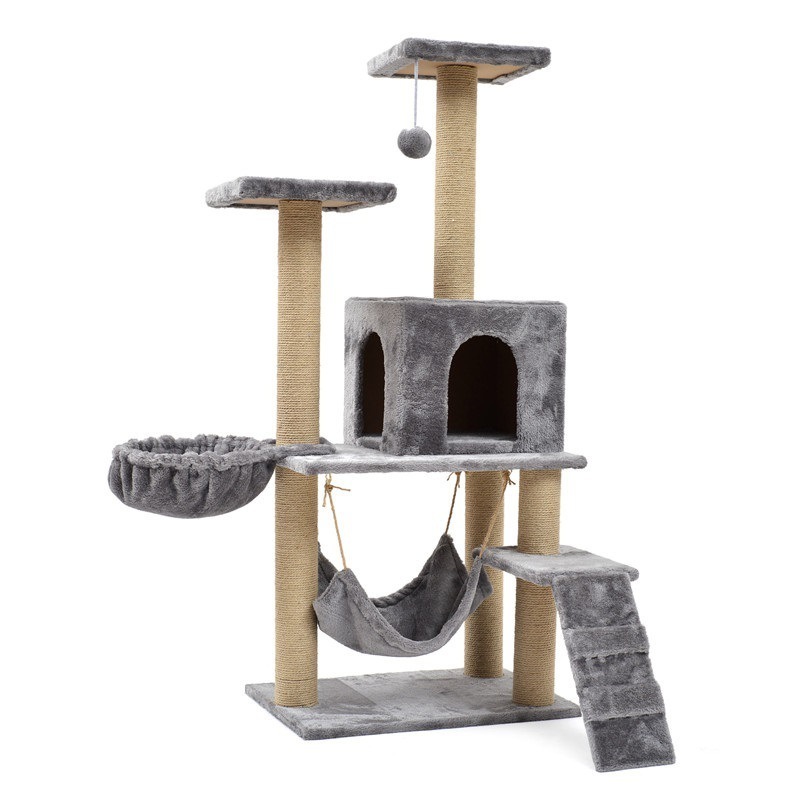 Kingtale Cat Tree with Toy Cat Tower condo for Indoor Cats House with Padded Plush Perch Cozy Hammock and Sisal Scratching Posts