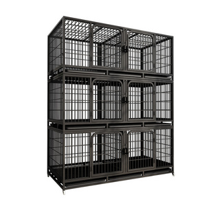 Kingtale Stackable Heavy Duty Dog Crate Pet Stainless Steel Kennel Cage for cat  Dogs with Tray