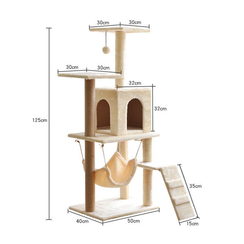 Kingtale Cat Tree with Toy Cat Tower condo for Indoor Cats House with Padded Plush Perch Cozy Hammock and Sisal Scratching Posts