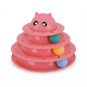 Kingtale Interactive 3 Level Turntable Cat Pet Toys Fun Mental Physical Exercise Puzzle Toys.