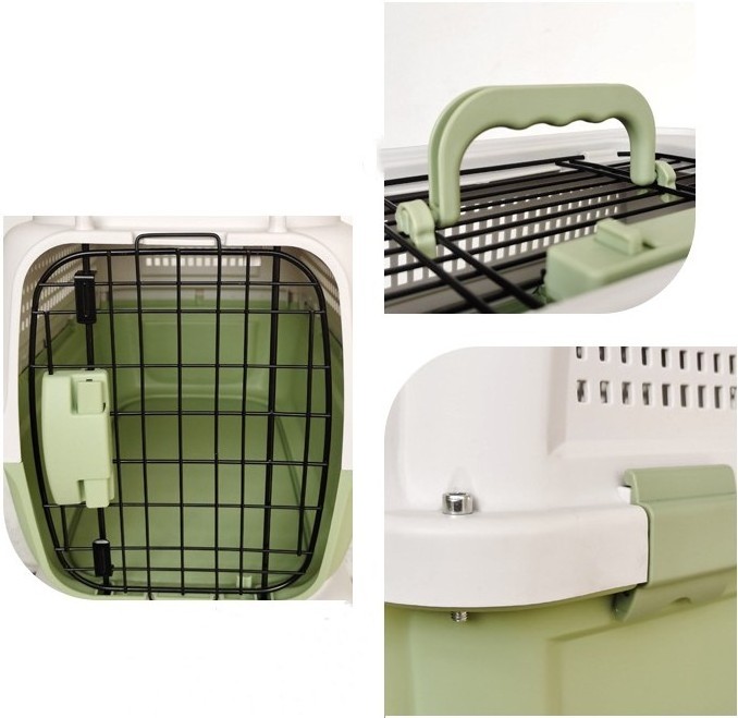 Kingtale  Dog Kennel Portable Dog Crate for Pets Designs Plastic Kennels Rolling Plastic Wire Door Travel Dog Crate