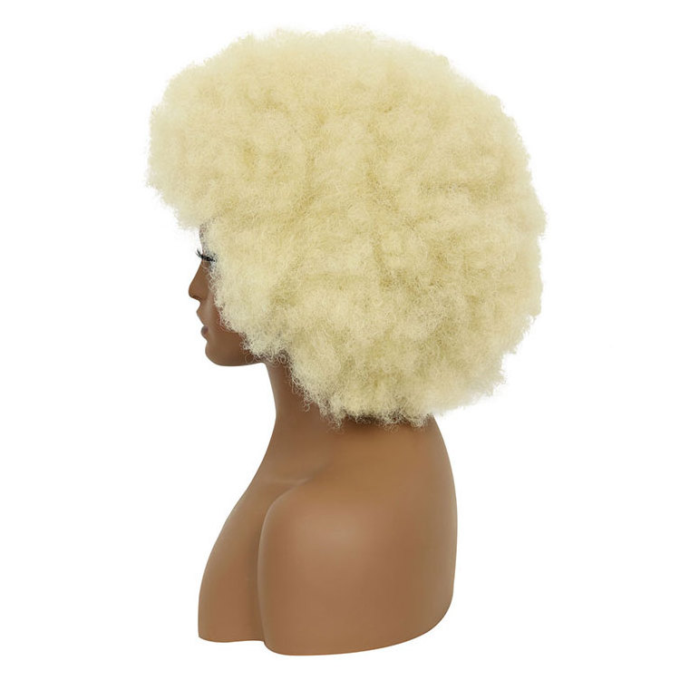 FH factory wholesale blonde afro glueless synthetic wig eco friendly synthetic wigs