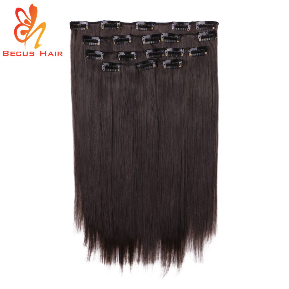 8 Piece/set high fiber synthetic hair clip in hair extension