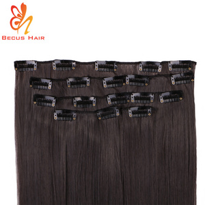 8 Piece/set high fiber synthetic hair clip in hair extension