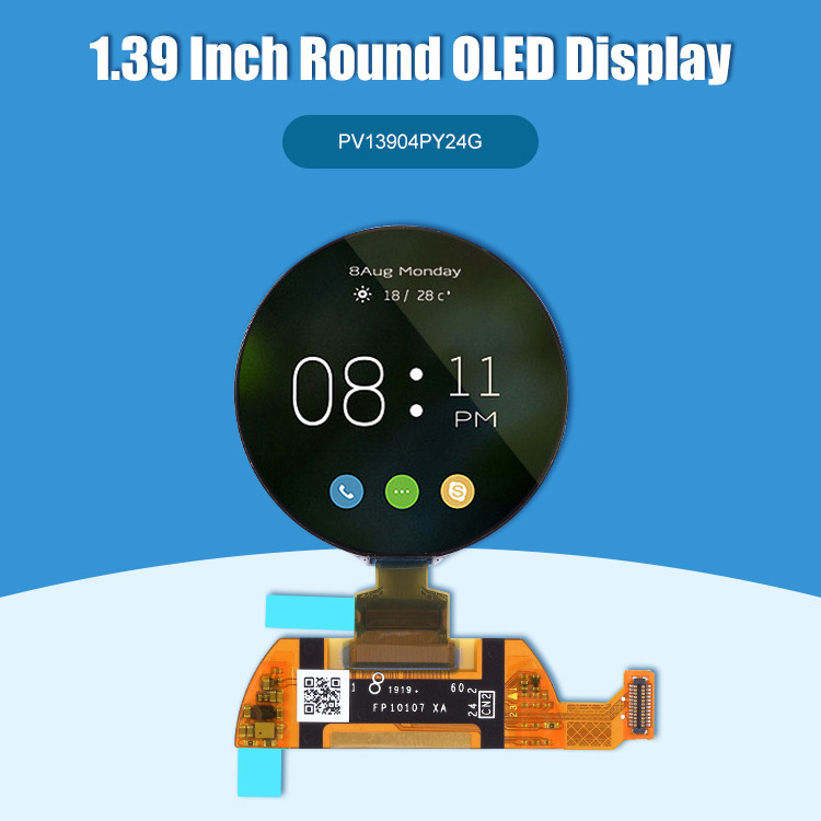 1.39 inch ips 454x454 rohs round oled display module lcd