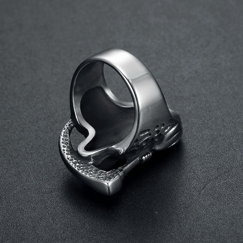 Mens Biker Goth Death Skull Grim Reaper Ring Stainless Steel Size 7-15 Fashion Jewelry Rings Accessories Factory Wholesale