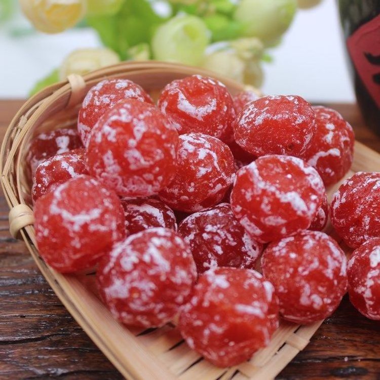 Chinese dried fruits preserved red plum dried prune with red color dried plum