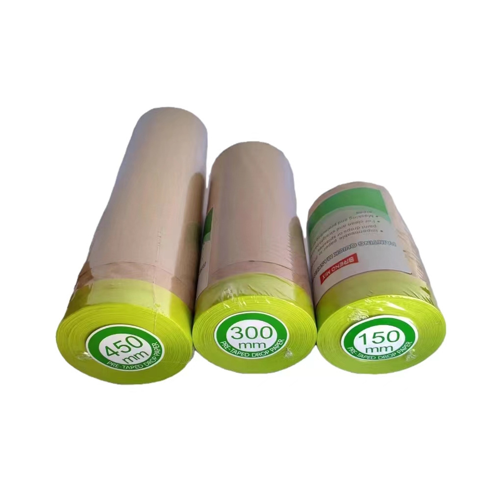 Biodegradable car automotive kraft paper masking film painters masking paper tapes for painting