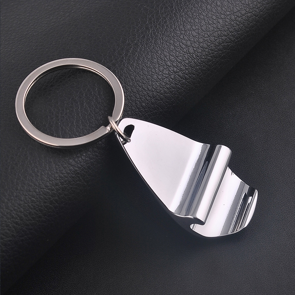 Laser Keychain with Blank Bottle Opener Stainless Steel Metal Alloy Glass for Wedding Party or Gift Personalized with Logo