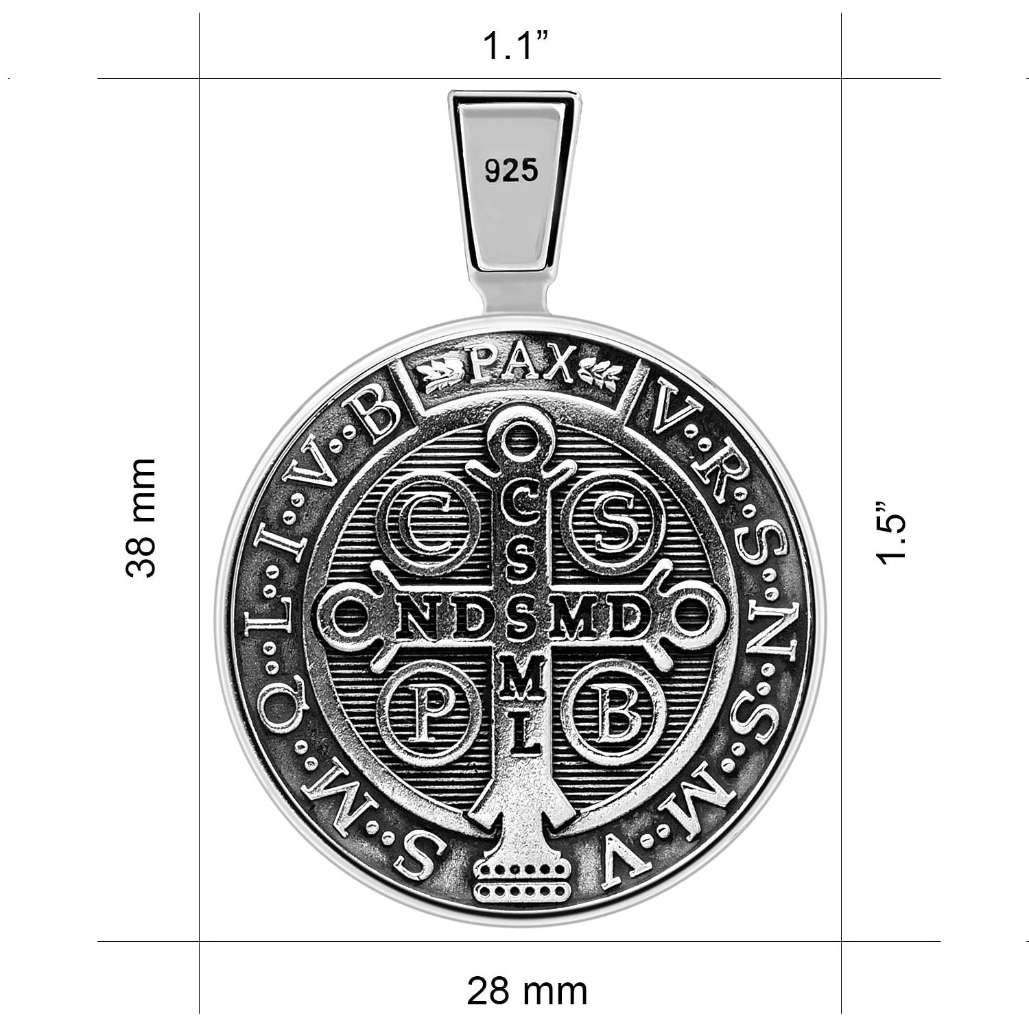 Manufacture Wholesale Custom Low Price Antique Silver Saint St Benedict Medal