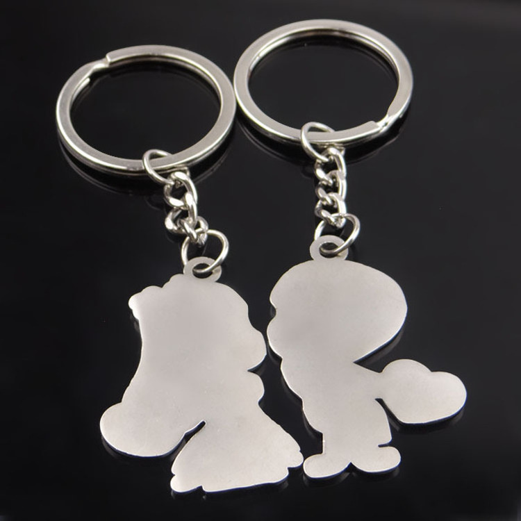 Angel Male And Female Couples Key Chain Creative Bag Metal Pendant Keychain Wedding Company Gift Key Ring