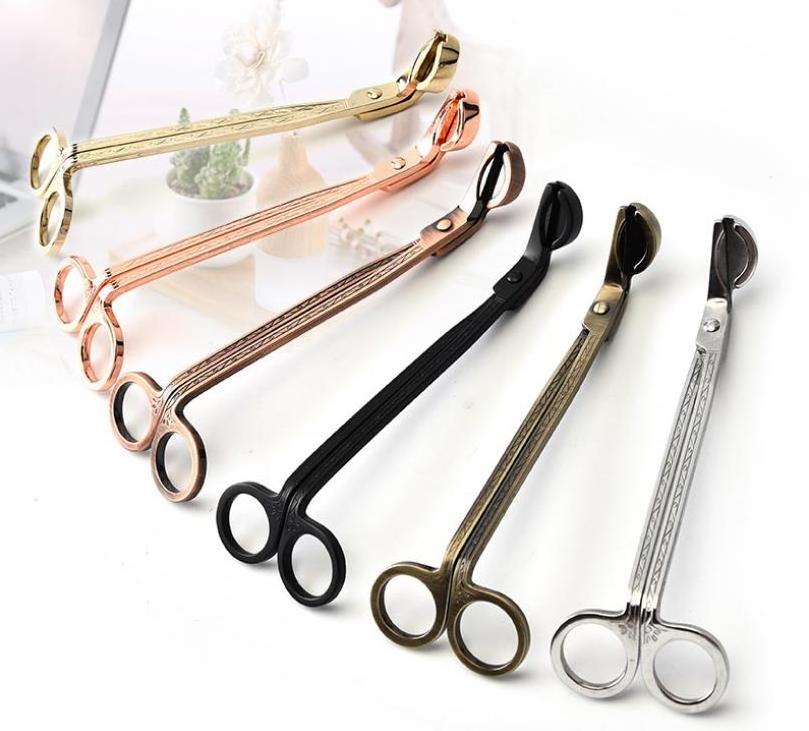 Round head 18cm Black Rose Gold Silver Red Bronze Candle Wick Trimmer Stainless Steel Candle scissors trim wick Cutter Snuffer