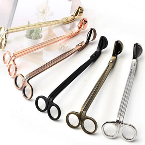 Round head 18cm Black Rose Gold Silver Red Bronze Candle Wick Trimmer Stainless Steel Candle scissors trim wick Cutter Snuffer