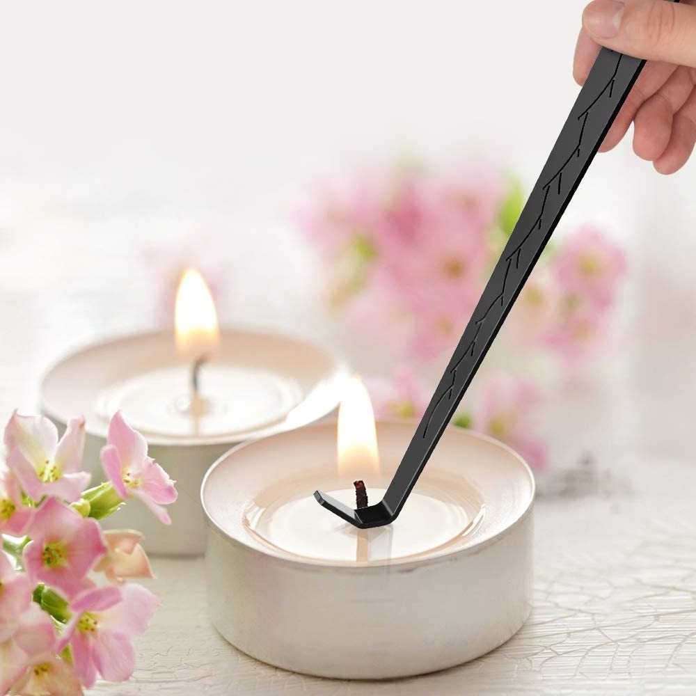 3 Pcs Candle Accessories Stainless Steel Black Candle Tools Set with Candle Snuffer  Wick Trimmer  Dipper