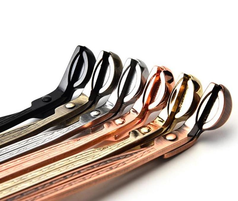 Round head 18cm Black Rose Gold Silver Red Bronze Candle Wick Trimmer Stainless Steel Candle scissors trim wick Cutter Snuffer