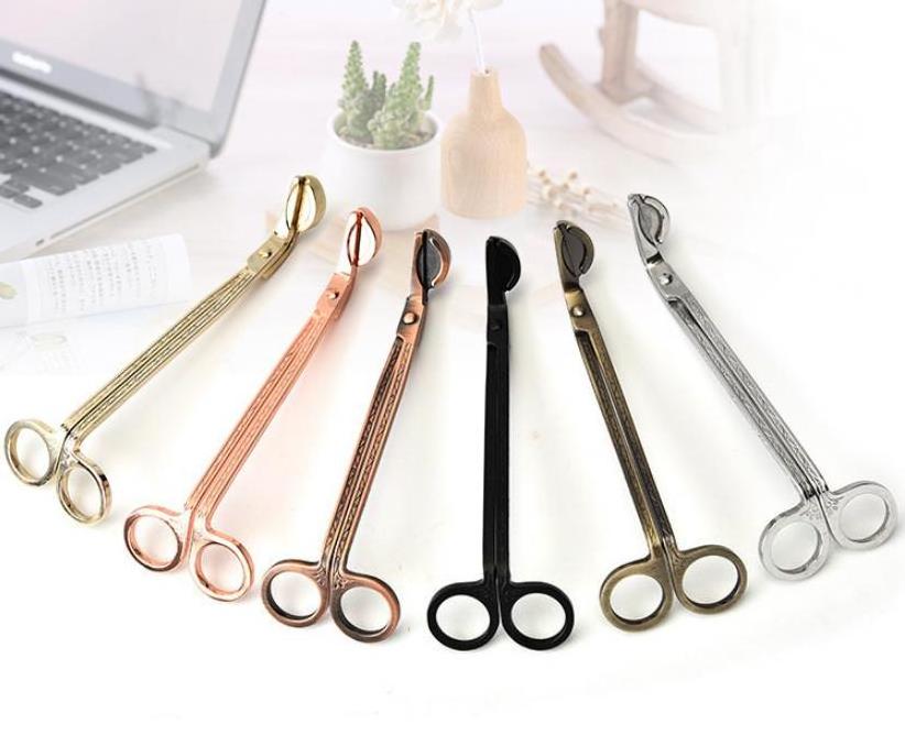 Round head 18cm Black Rose Gold Silver Red Bronze Candle Wick Trimmer Stainless Steel Candle scissors trim wick Cutter Snuffer