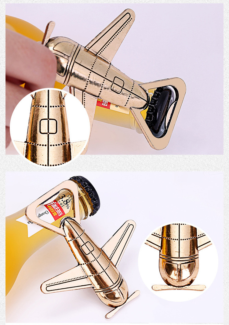 Custom Metal Gold Plane Shape Bottle Opener Airplane Kitchen Tools Travel Beer Party Zinc Alloy Metal Air Plane Bottle Opener