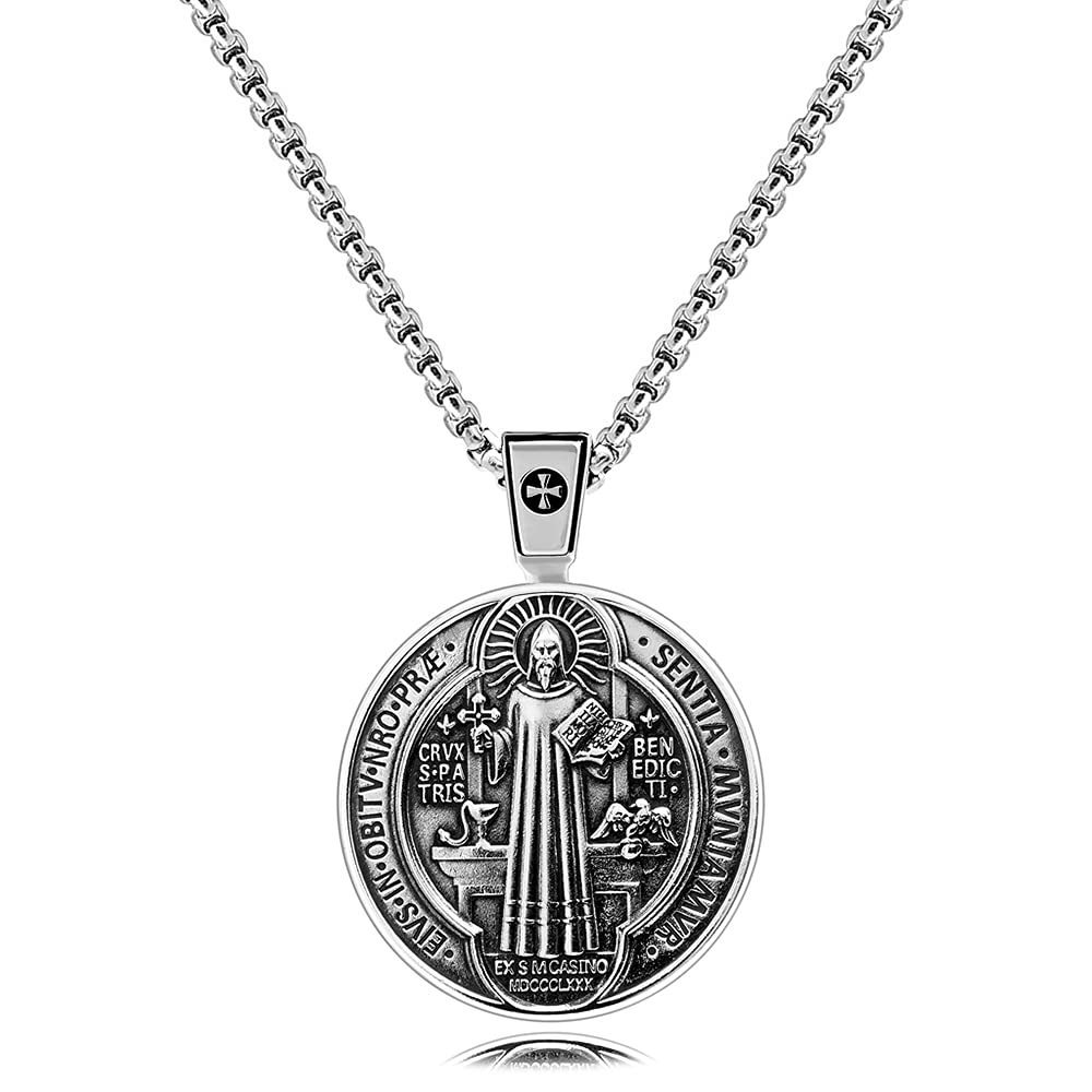 Manufacture Wholesale Custom Low Price Antique Silver Saint St Benedict Medal