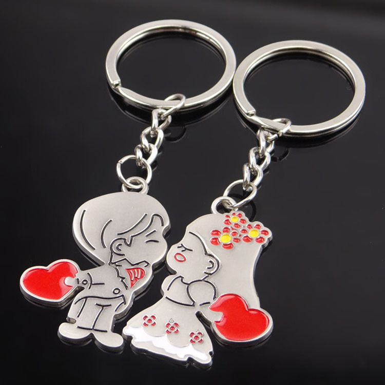 Angel Male And Female Couples Key Chain Creative Bag Metal Pendant Keychain Wedding Company Gift Key Ring