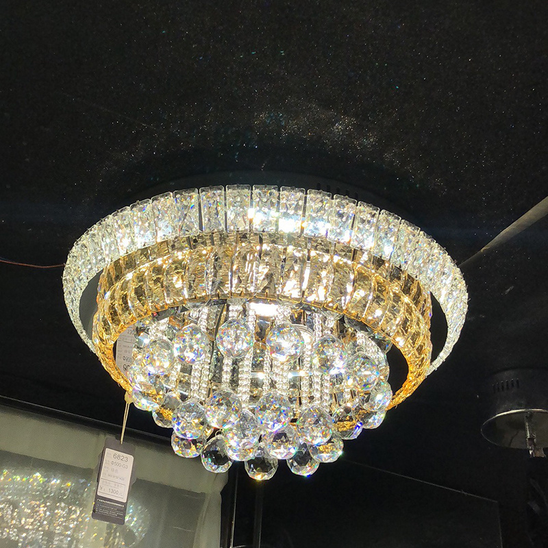 New Modern Ceiling Light Crystal  Material Round Classic Led crystal chandelier round living room led indoor lighting