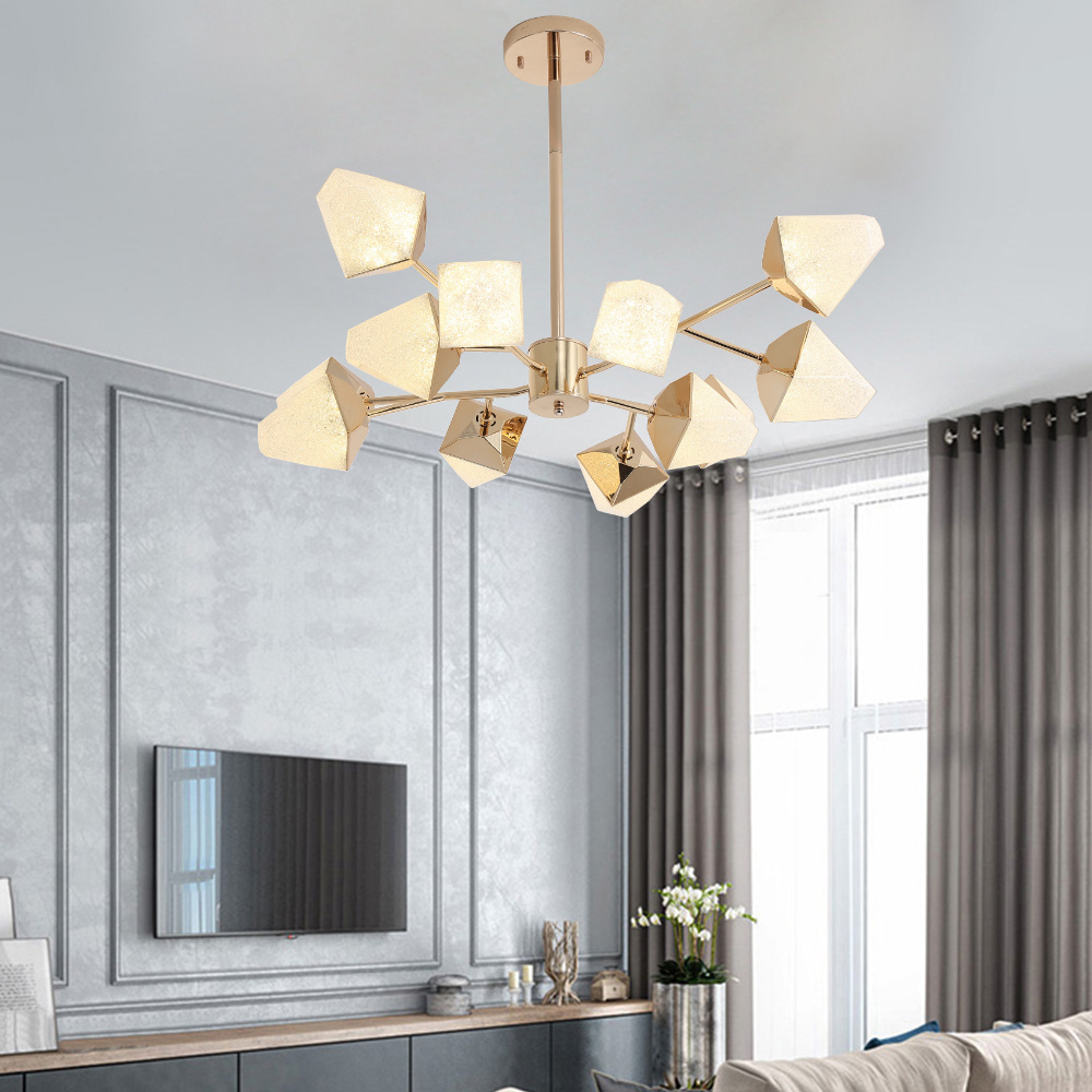 Factory Price Modern Nordic LED Gold Brass Iron Chandelier Ceiling Lighting Fixtures