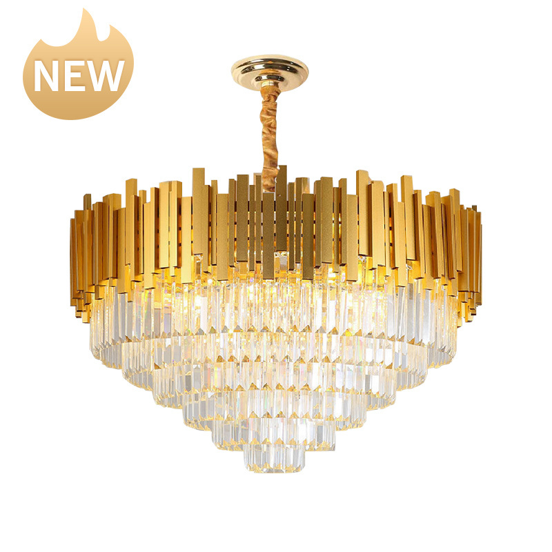 Wholesale factory price Nordic  pendant lamp luxury gold plated modern pendant light K9 crystal drop wedding chandelier