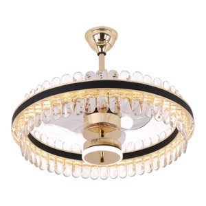 New design  chandelier fan good quality transparent blades ceiling fan lamp with remote control