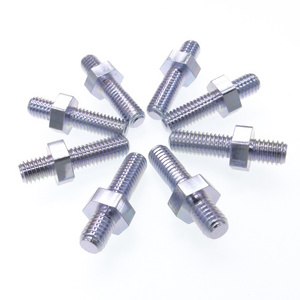 Fastener cnc lathe part double end threaded stud with hex bolt nut for car automobile