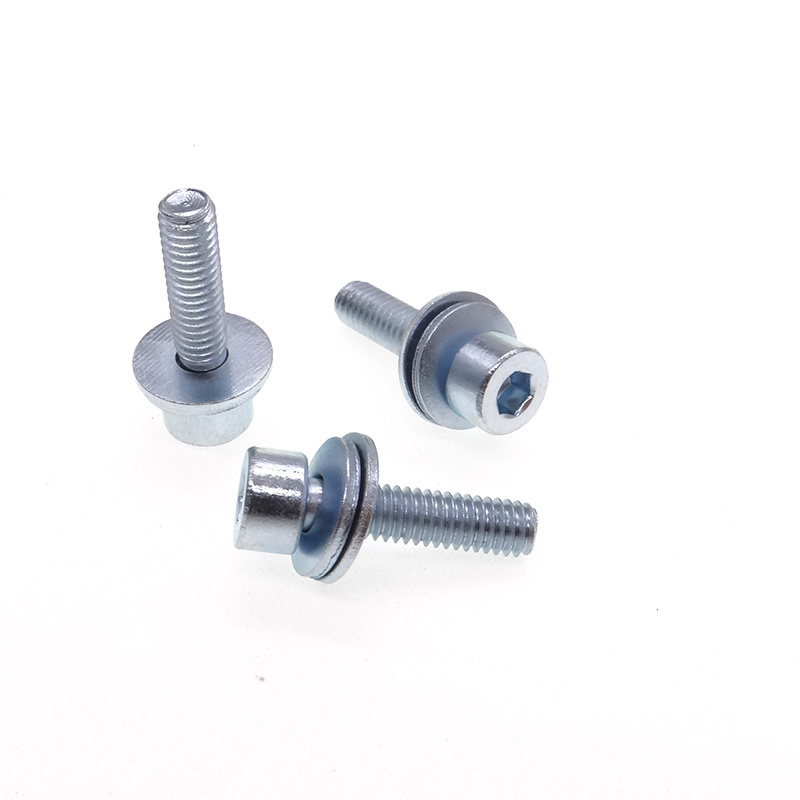 Custom SUS Metal Combination Bolt M2 M3 M4 M5 M6 Phillips Pan Hexagon Head Metric Sems Machine Screw With Square Double Washer