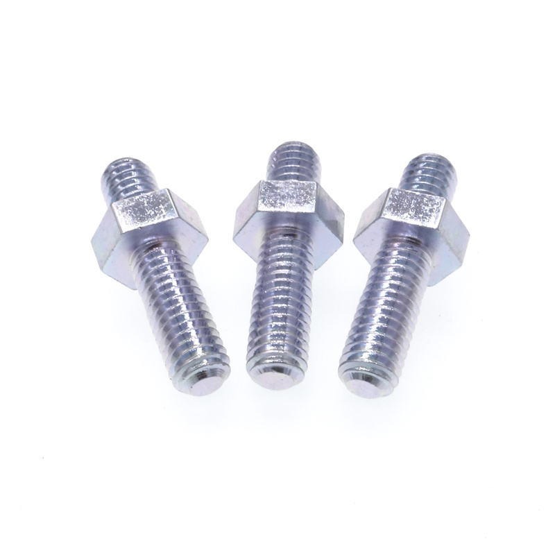 Fastener cnc lathe part double end threaded stud with hex bolt nut for car automobile