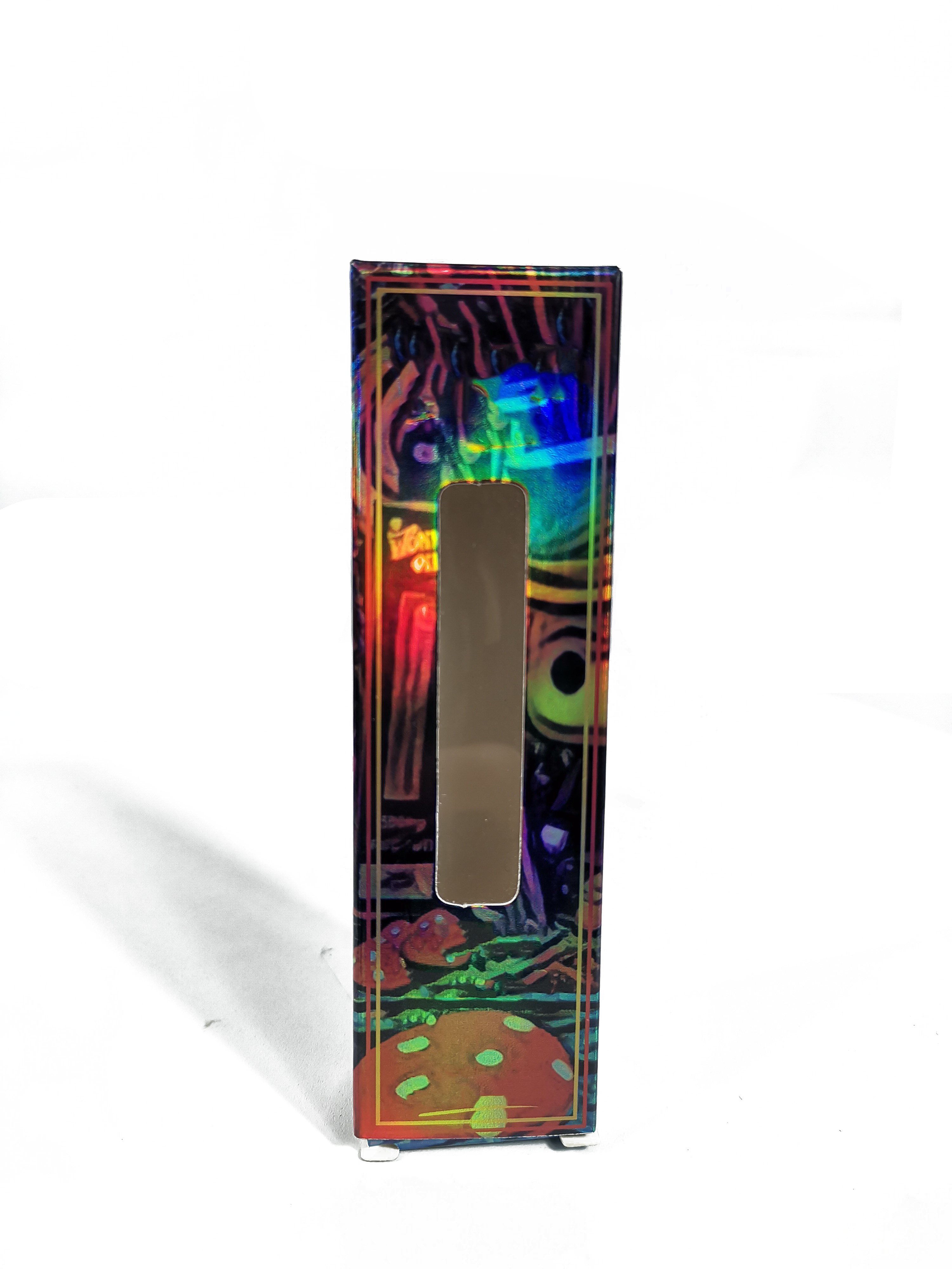 Holographic UV embossed hot foil CR Child Resistant rigid cardboard gift paper box 2g glo empty cartridge custom 1ml packaging