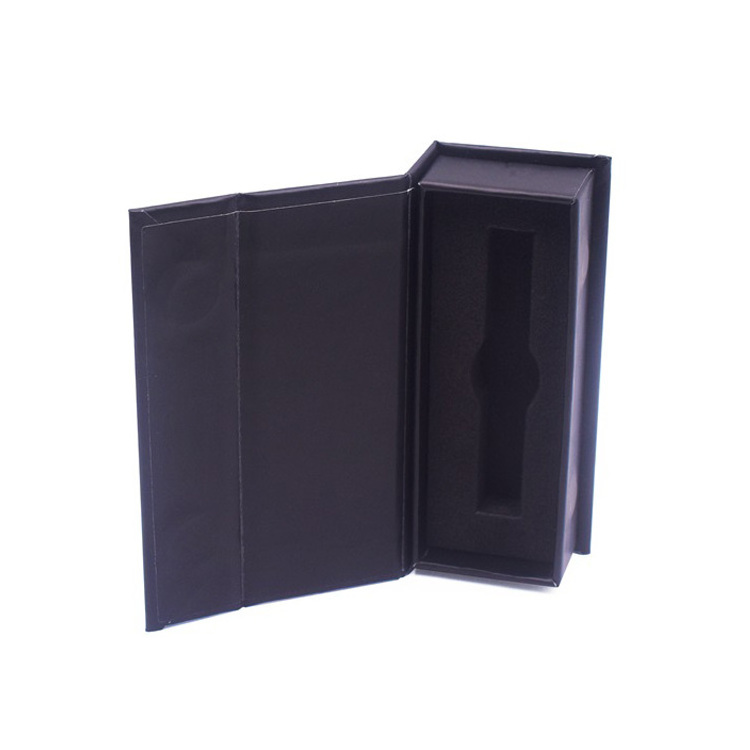 Black gift paper rigid boxes 1ml 1 gram cartridge packaging disposable carts Custom Flip Top Magnetic Box