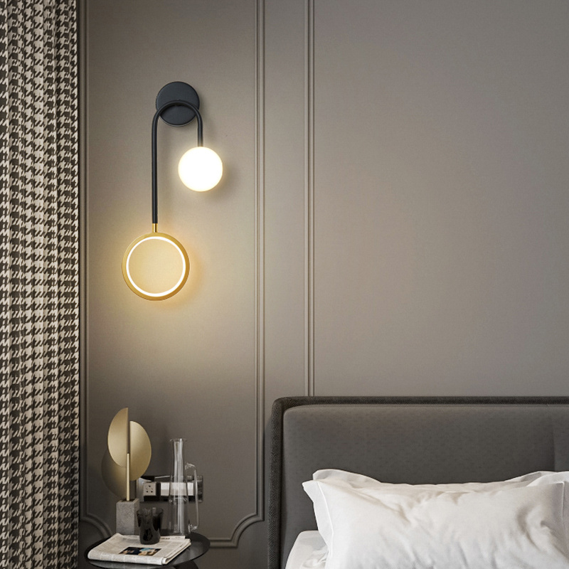 Nordic living room bedroom hotel room creative bedside wall lamp